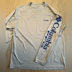 L - Columbia Men's Light Gray Long Sleeve Tee